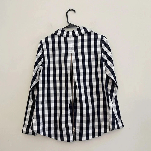 Crown & Ivy plaid jacket petite small preppy classic light academia gingham - Picture 2 of 5